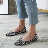 Pointed Toe Rhinestone Pearl Decor Flats Oshnow